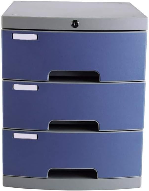 Desktop File Cabinet with Three Layer Storage Box Drawers and Lockable Nizer