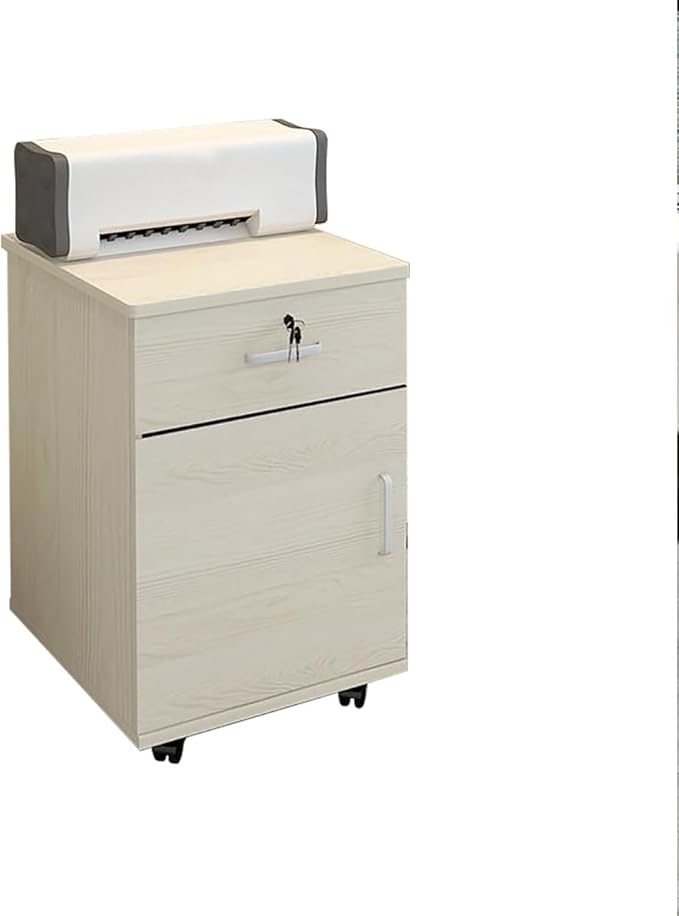 Wooden Filing Cabinet Filing Cabinet Home Office Drawer Cabinet Office Pedestal Drawer Cabinet Trolley Recessed Handles for Office and HomeOffice Storage Cabinet