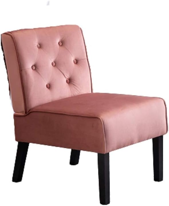 Reeso 2-Piece Living Room Armless Button Tufted Pattern Accent Chair Rose