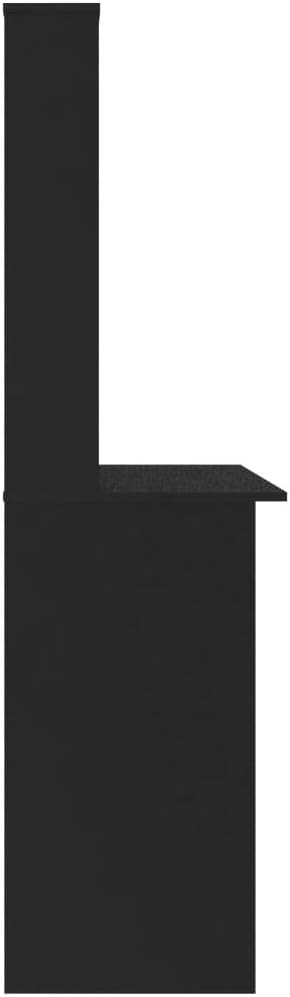 Small Computer DeskSchool Writing DeskHome Office DeskStudy DeskWork Home Office Desk for Small SpaceDesk with Shelves Black 43.3x17.7x61.8 Chipboard