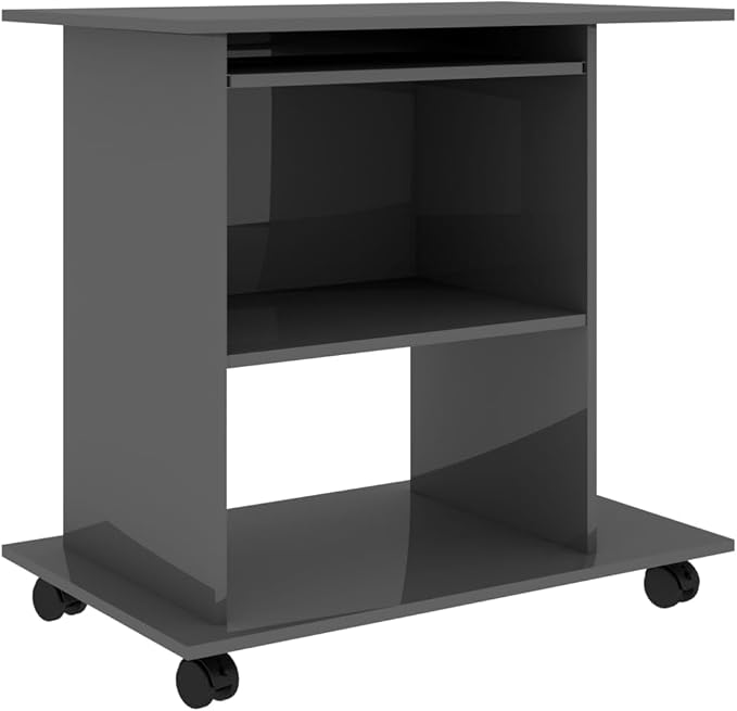 TablesCraft TableOffice TableHome Office desksComputer Desk High Gloss Gray 31.5x19.7x29.5 Engineered WoodSuitable for Office Gaming Room Bedroom