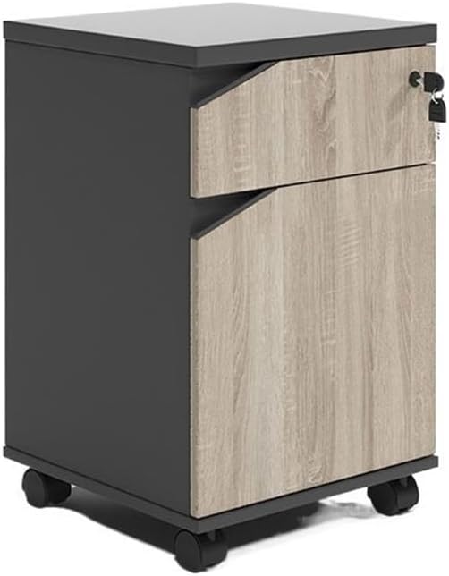 File Cabinets Office Cabinet Wooden Under Desk Filing Storage Data with Locking Drawer Short Sideboards File Storage Cabinets(Natural)