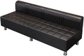 LITFAD Barber Shop Sofa Waiting Chair Modern Leisure Sofa for The Parlor Bedroom Leather Cushioned Couch Black 55 L x 21.5 W x 23.5 H