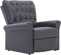 vidaXL Reclining Chair Leather Reclining Chair for Living Room Wingback Recliner Chair with Adjustable Foot and Backrest Gray Faux Leather