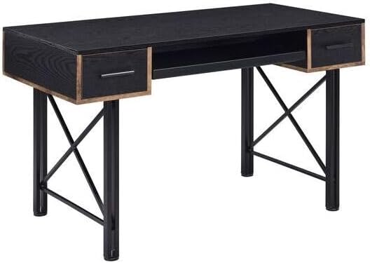 Maykoosh Writing Desk with Drawers Black Computer Table for Home Office