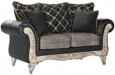 Roundhill Furniture San Marino Love Seats Ebony