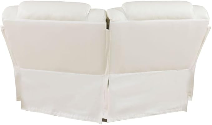 Electric Power Recliner Chair Living Room Furniture Comfy Wide Lazy Home Theater Breathing Leather Seating with LED Light Strips (White Single Chair)