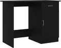 vidaXL Desk Black Engineered Wood Compact Desk Rectangular Modern
