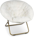 Milliard Saucer Chair For Adults Teens &amp Kids White Faux Fur XL Circle Chair for Bedroom Dorm &amp Gaming Foldable Comfy Accent Seat for Small Spaces Folding Moon / Mushroom / Round Oversiz