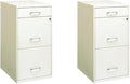 Scranton &amp Co Set of 2 18 D 3-Drawer Metal Filing Cabinet with Pencil Drawer