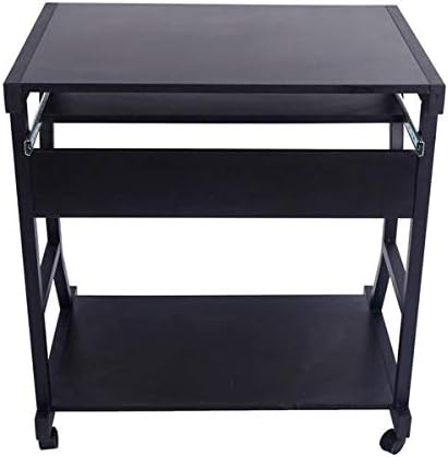 Home Office Computer Desk Moveable Four-Wheel Drawers and Storage Shelf Home Office Desk Sturdy and Space-Saving
