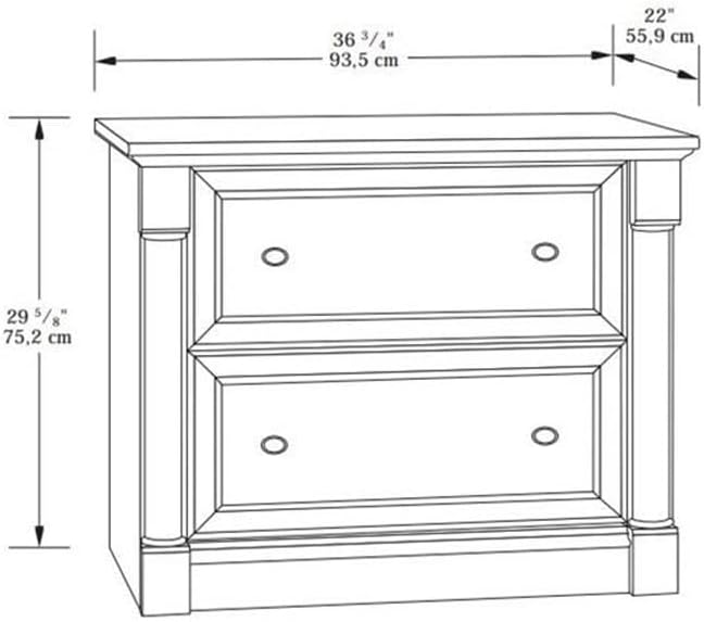 BOWERY HILL 2 Drawers 29.61 Lateral Cherry Engineered Wood Filing Cabinet Easy Assembly Stationary for Home Office