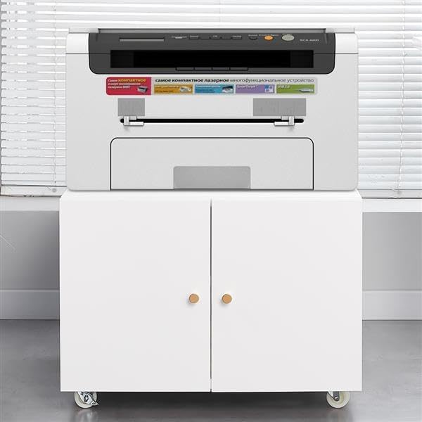 Office Storage Cabinet Printer Stand for Office Supplies and File Storage Filing Cabinet Mobile File Cabinet with Wheels Copier Cabinet Rolling Printer Cart with Storage for Printer Scanner