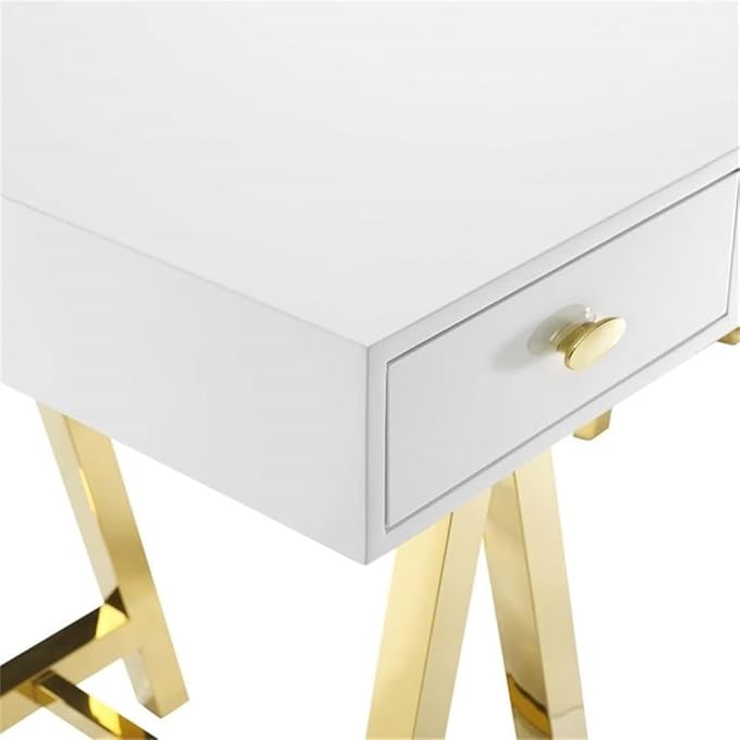 Modway Jettison Office Desk Gold White