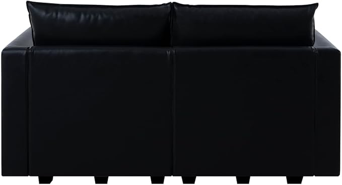 Naomi Home Elizabeth Modern DIY Collection Black/Loveseat/Air Leather