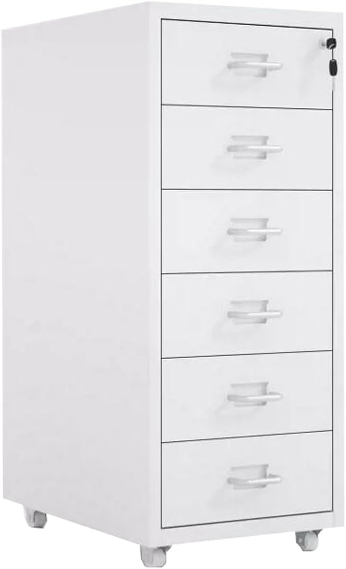 File Cabinet Tin Cabinet Storage Cabinet Under Desk Cabinet with Lock Mobile Drawer Cabinet Storage Data Cabinet (Color : White)