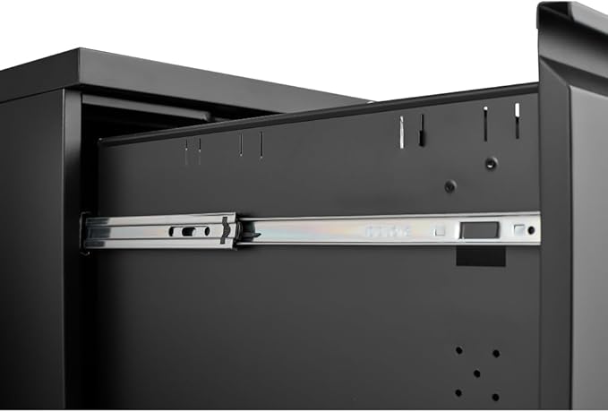 3-Drawer Mobile Filing Cabinet with Lock Metal Filing Cabinet to be Installation Required (2 Drawer Black)