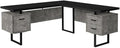 Monarch Specialties I 7617 Computer Desk Home Office Corner Left Right Set-up Storage Drawers 70 L L Shape Work Laptop Metal Laminate Grey Black