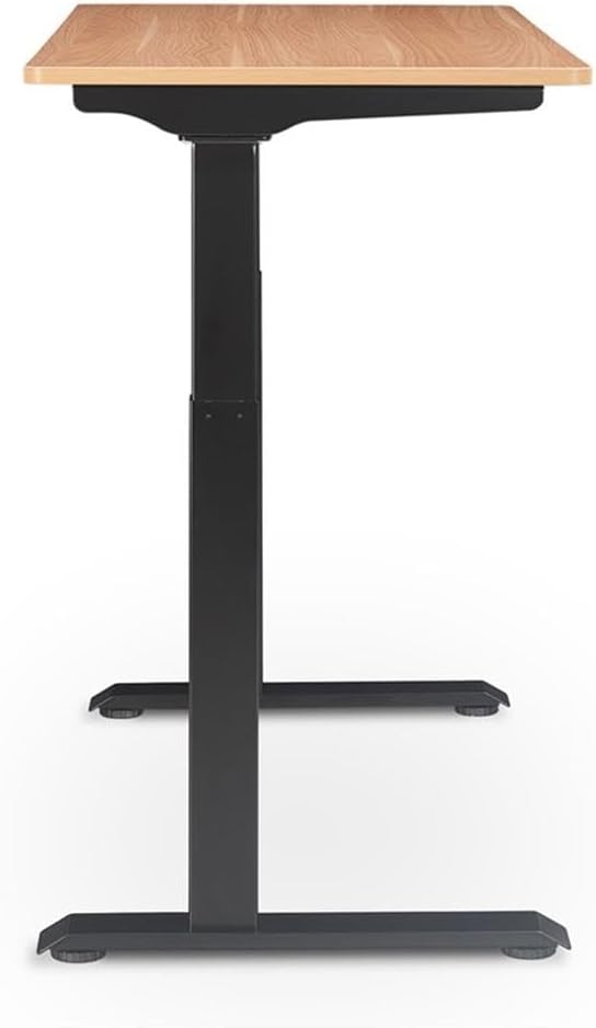 UrbanPro Electric Height Adjustable Standing Desk 47 in x 24 in Light Brown Finish Motorized Lift System Ergonomic Home Office Desk for Sitting or Standing Large Desktop Supports Up to 110 lbs