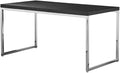 Pemberly Row Modern Writing Desk Wood Veneer &amp High Polished Steel Black Finish 59 W x 30 D x 30 H Rectangular Design Simple Style Home Office Desk for Work or Study Use