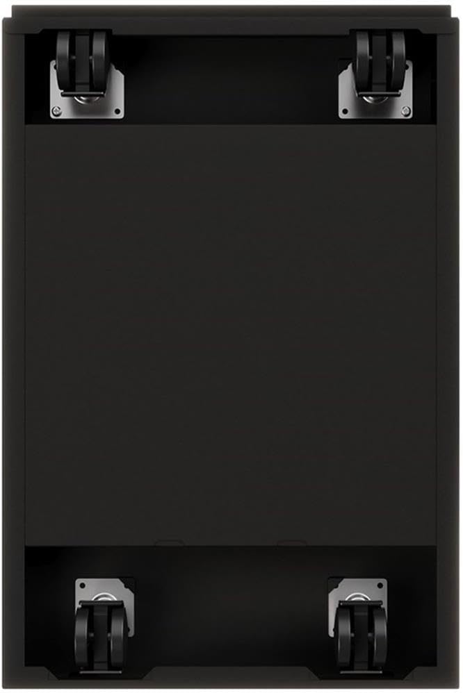 Pemberly Row Mobile Pedestal Filing Cabinet 2-Drawer Box/File 20 D Metal Construction Black Finish Hidden Casters Lockable Full Extension Drawers Fits Under Work Surface Office Storage