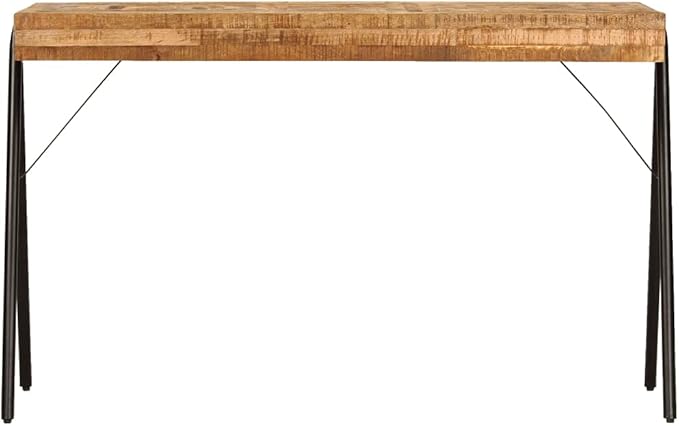 46.5 Inch Industrial Writing Desk with Steel Legs Wooden Computer Desk Home Office Desk Computer Table Workstation for Space Saving Brown