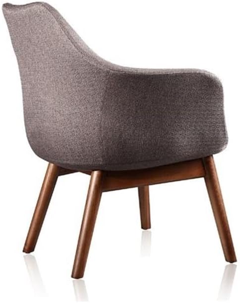 Manhattan Comfort Cronkite Mid Century Modern Living Room Tulip Style Twill Weave Accent Chair 28.7 Set of 1 Grey