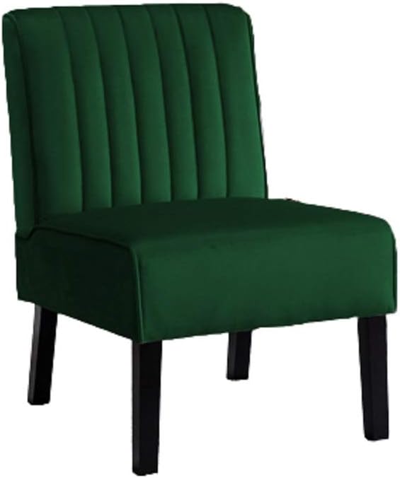 Reeso Mid Century Modern Accent Chairs Set of 2 with Minimalist Design Elegant Velvet Upholstery and Solid Wood Legs Ideal for Living Room or Bedroom Pine Green