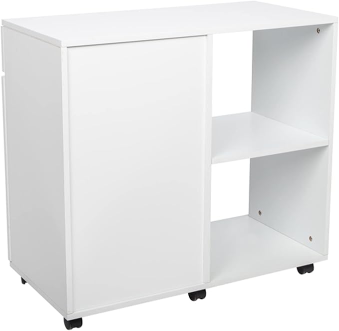 Filing Cabinet Large Mobile Wooden Filing Cabinet 80X40X74Cm Left Frame Right File Cabinet for Home Office File Storage CabinetsWhiteOne Size