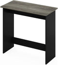 Pemberly Row Simplistic Study Table 31.5 W x 15.5 D x 29.75 H Engineered Wood French Oak Gray/Black Finish Compact Design Durable Desk for Home Office or Small Spaces