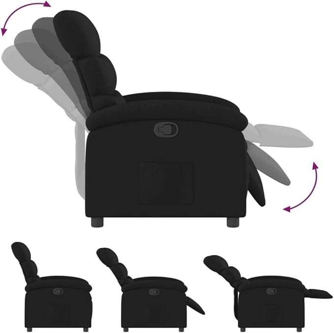 vidaXL Recliner Chair Black Fabric