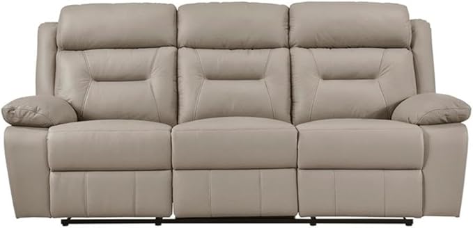 Lexicon Laconia Leather Double Reclining Sofa in Latte