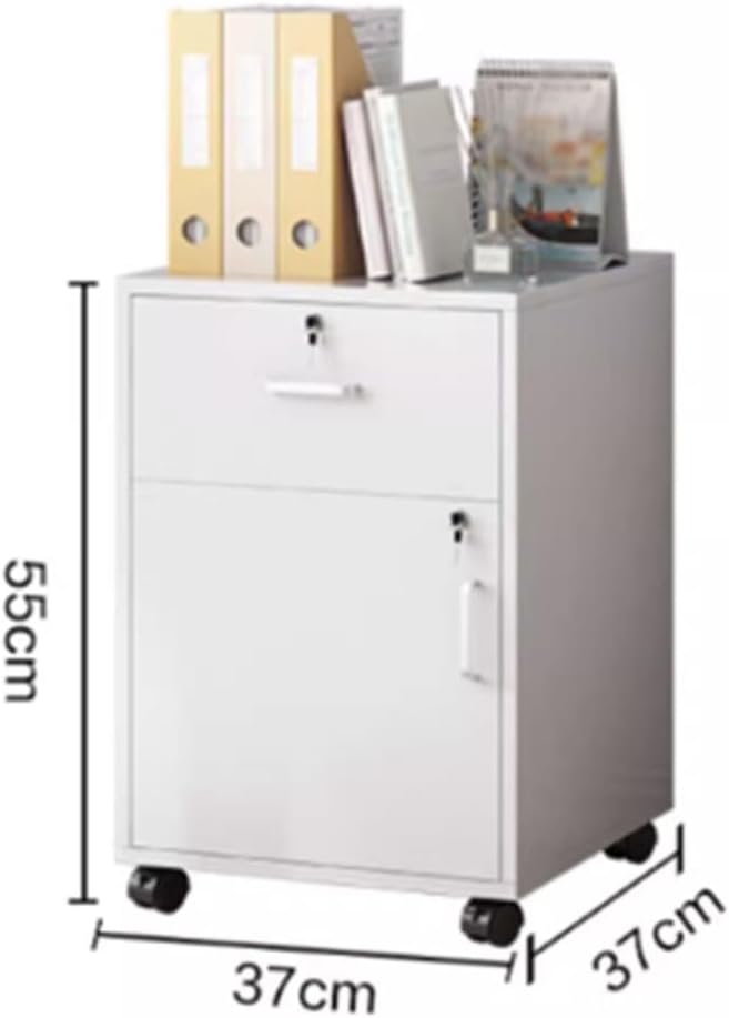 Modern Mobile File Cabinet Furniture Stockpile Matériau MDF Printer Stand for Home Office Commercial-Grade (Beige 37x37x55cm)