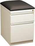 2-Drawer Metal Mobile Pedestal File Cabinet in White/Black