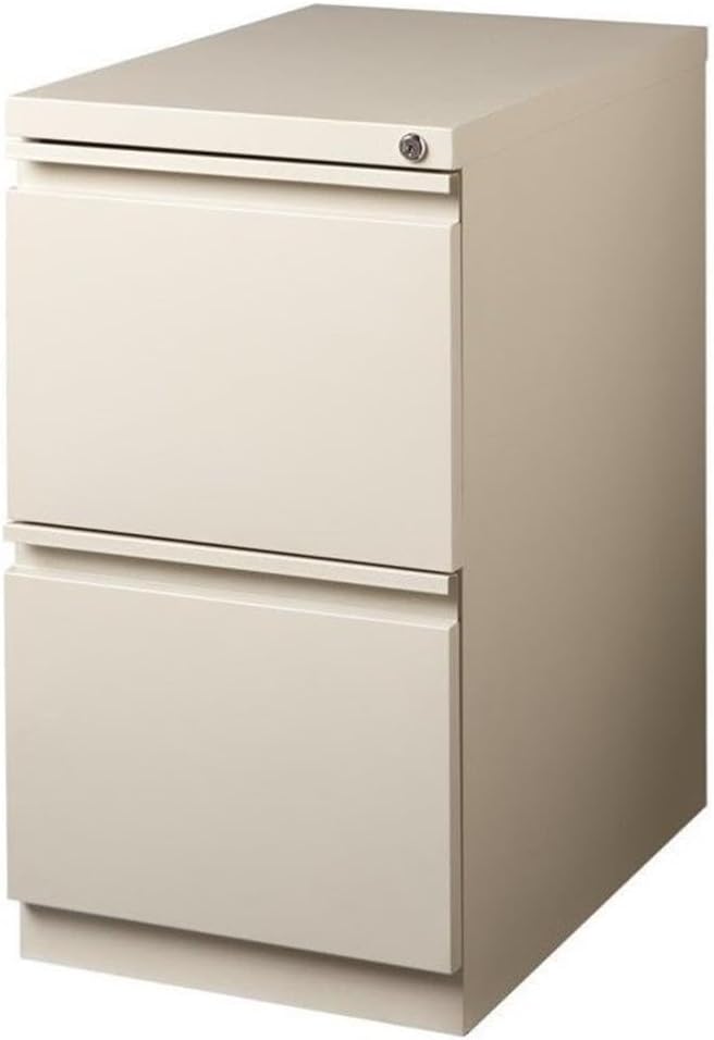 Home Square 2 Piece Deep Metal Mobile Pedestal 2-Drawer File/File Set in Beige