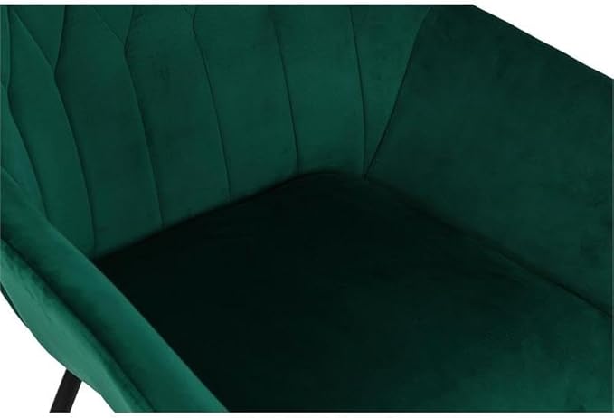 LuxenHome Modern Accent Velvet Chairs Upholstered Green Rocking Chair Dining Chairs Single Sofa Arm Chair for Living Room Bedroom Leisure Lounge Chairs with Metal Stand