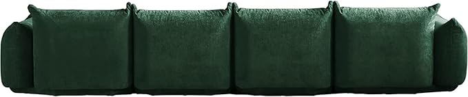 JACH Mid-Century Modern Large 4 Seater Couch Chenille Sectional Sofa 4 Seats Modular Couches with Thick Cushion 130 Plush Sofas Furniture for Living Room Bedroom Office Apartment Green