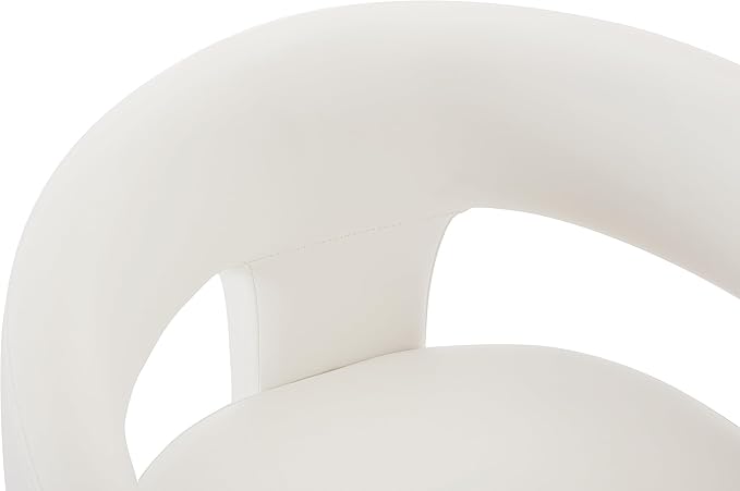 Wahson Faux Leather Chairs Modern Upholstered Bedroom Vanity Chairs Dining Chairs with Wooden Legs Assembled Accent Armchairs for Dining Room/Living Room/Side White