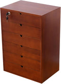 Solid Wood Storage Box Desktop File Cabinet Desk Organizers with LockRustic Dresser Office &amp Home*School Desk Drawers Organizer and Accessories Locking Filing Cabinet 4/5/6 Drawers ( Size : 6