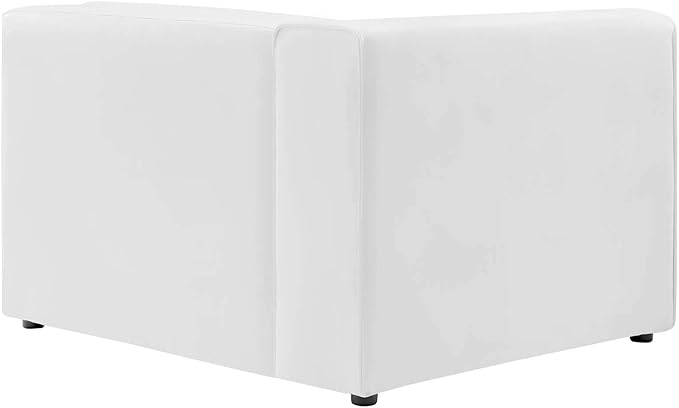Modway Mingle Vegan Leather Sectional Sofa Left-Arm Chair in White