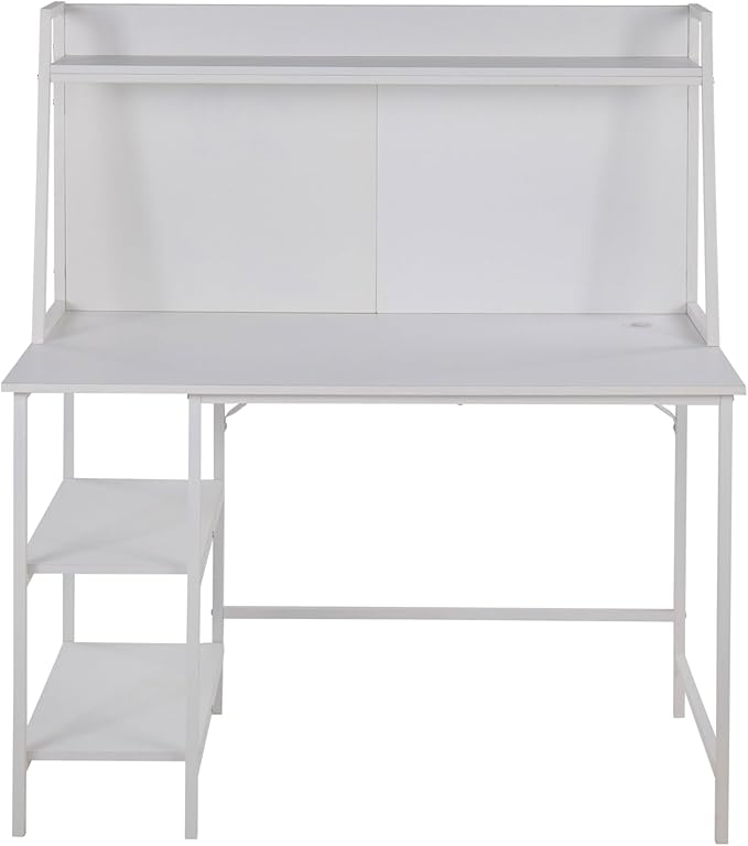 LumiSource Geo Shelf Desk Home Office Desk Computer Desk with Storage Small Desk for Bedroom Gaming Desk Contemporary Desk