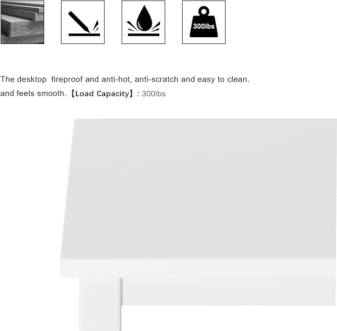 Need 31 Inch Small Computer Desk Modern Simple Style Writing Desk for Home Office Basic PC Work Desk with White Metal Frame White