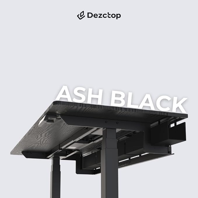 Dezctop Bifrost Pro Ergonomic Height Adjustable Desk 47 x 28 Inches with Built in Cable Management for Gaming Home and Office Ash Black
