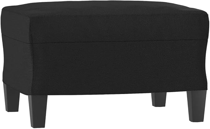 Modern Sofa Chair with Footstool Accent Chair with Ottoman Faux Leather Sofa Chairs Reading Chair for Living RoomChair for Bedroom Black 23.6 Faux Leather -20