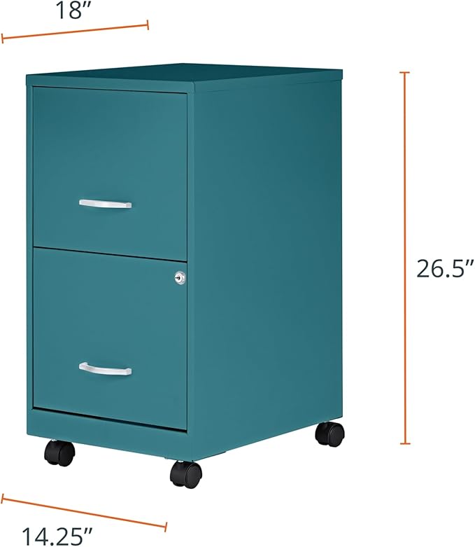 Lorell LYS SOHO File/File Mobile Cabinet Teal