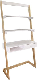 Ladder Desk with Drawer &amp Shelves - 31.5 Wide Solid Wood Frame