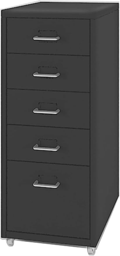 5 Drawer Mobile File Cabinet Drawer Cabinet Office Vertical Filing Cabinet Mobile Storage Cabinet Under Desk Storage(Color:A)