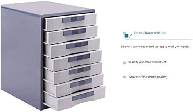 File Cabinets File Cabinet 7 Drawers Desktop Storage Box Home Office Cabinet Desktop Archives Desktop Data Storage File Box StorageBlueOne Size
