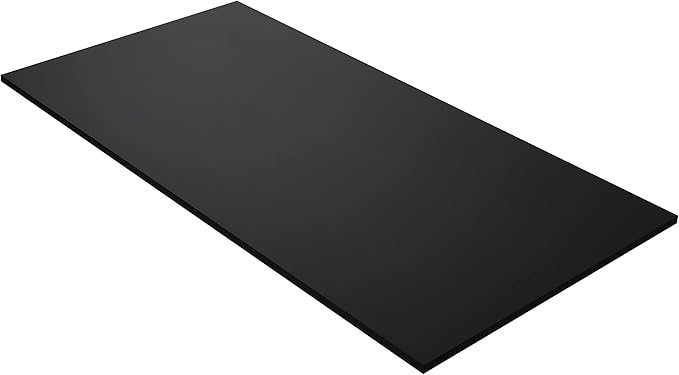 Kaboon 45x20 inch Black Table Top Universal Solid One-Piece Desktop Reversible Melamine Countertop Double Desks L-Desk DIY