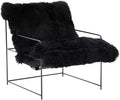 Tov Furniture Kimi Black Genuine Sheepskin Living Room Accent Chair